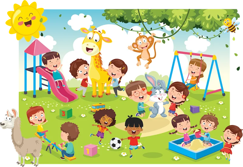 Hero image of playful scene for kids